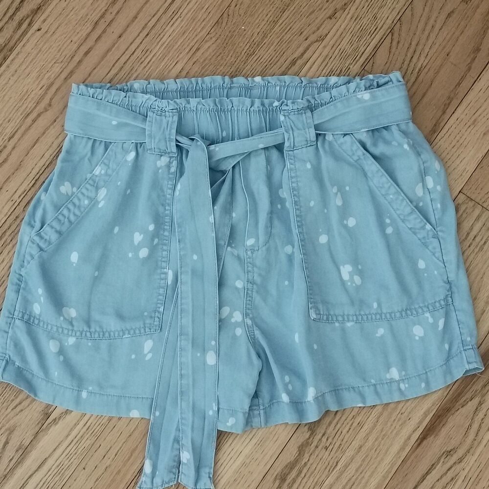 Women's Size Medium Blue Tie Dye Shorts Elastic Tie Waist Beachy Boho Summer